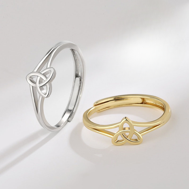 Women's Celtic Knot Adjustable Ring, Elegant Retro Design