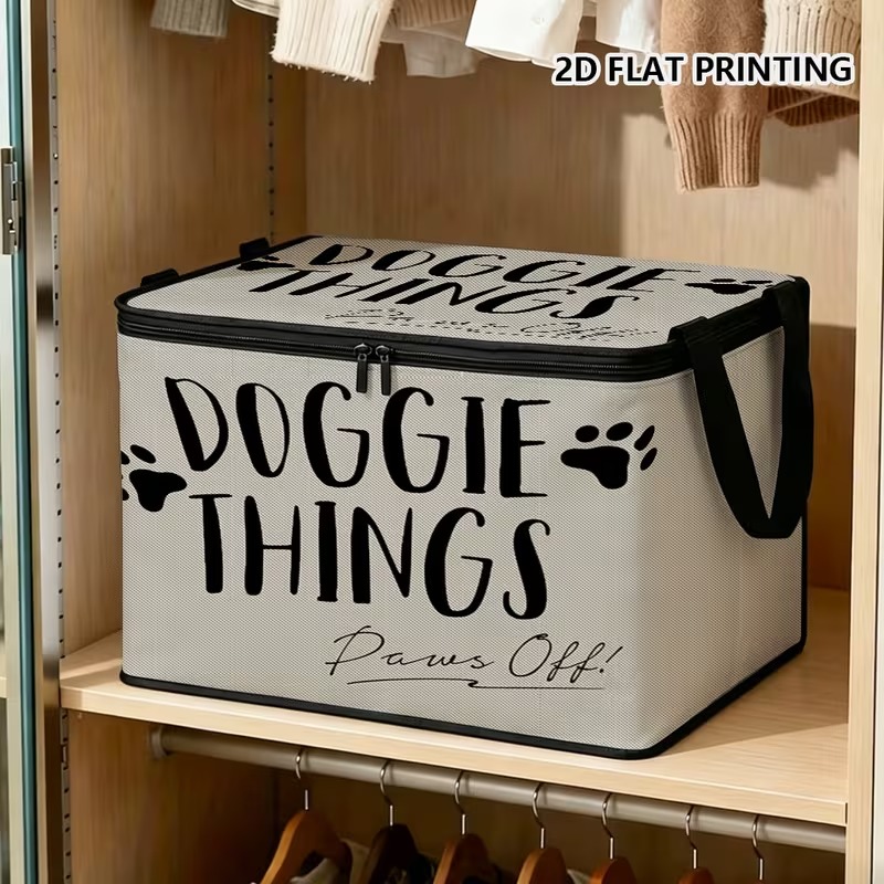TEMU 1pc Large-capacity Pet Storage Box, Dog Toy, Snack, And Supplies Organizer, Thickened, Durable, Storage Bin, Large Capacity Foldable Storage Box