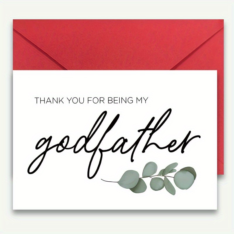 TEMU 1 Humorous Leaf Card To Gratitude, Suitable As A /godmother Request Gift, Baptism Gift, And Christening Gift, Includes An Envelope