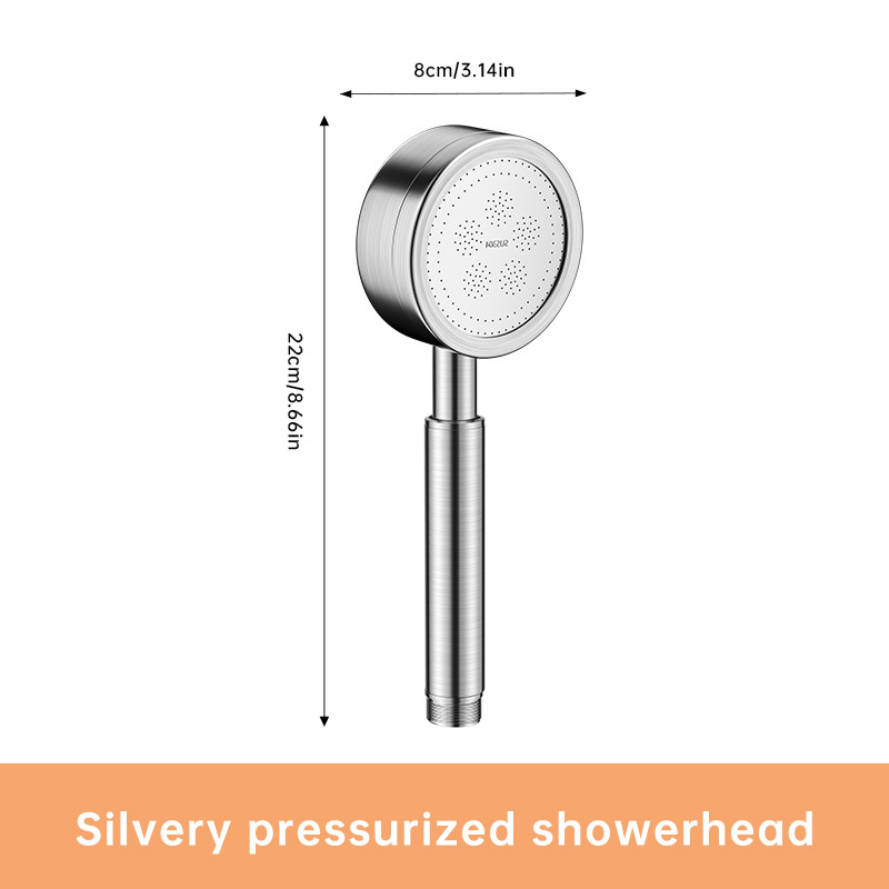 JIAYUN High-Pressure Black Stainless Steel Shower Head, Handheld
