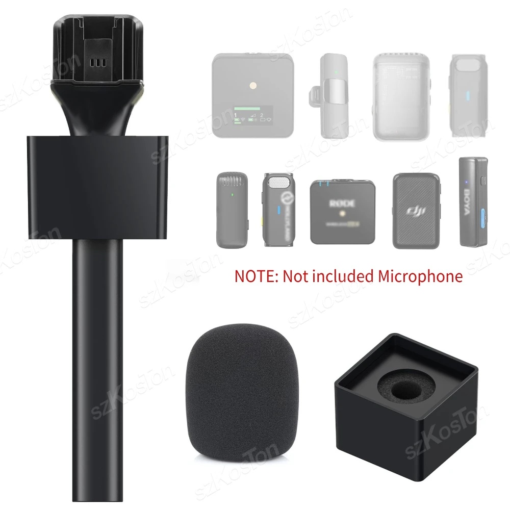 TEMU Micrófono de solapa sin varillas de tipo palo para DJI Mic2 Rode , adaptador de soporte de para micrófono para YouTube, TikTok
