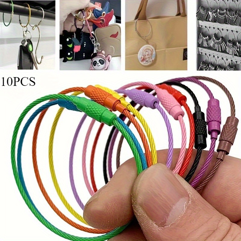 E-shop 10 Stück Lebendige Edelstahl-Karabiner-Schlüsselanhänger - Schnellverschluss-Klammern, Langlebiges Zinklegierung, Verschiedene Farben, Ideal für
