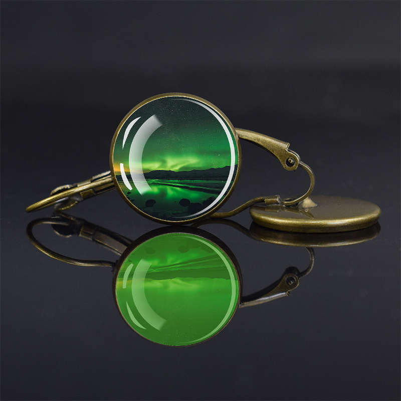 Luminous Northern Lights Romantic Bronze Earrings, Gift for Her