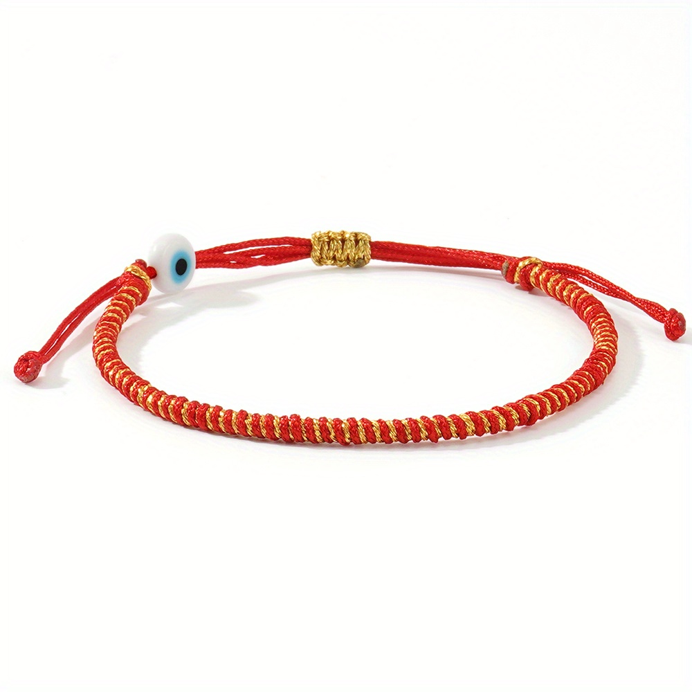 Boho Tribal Beaded Bracelet with Evil Eye Charm
