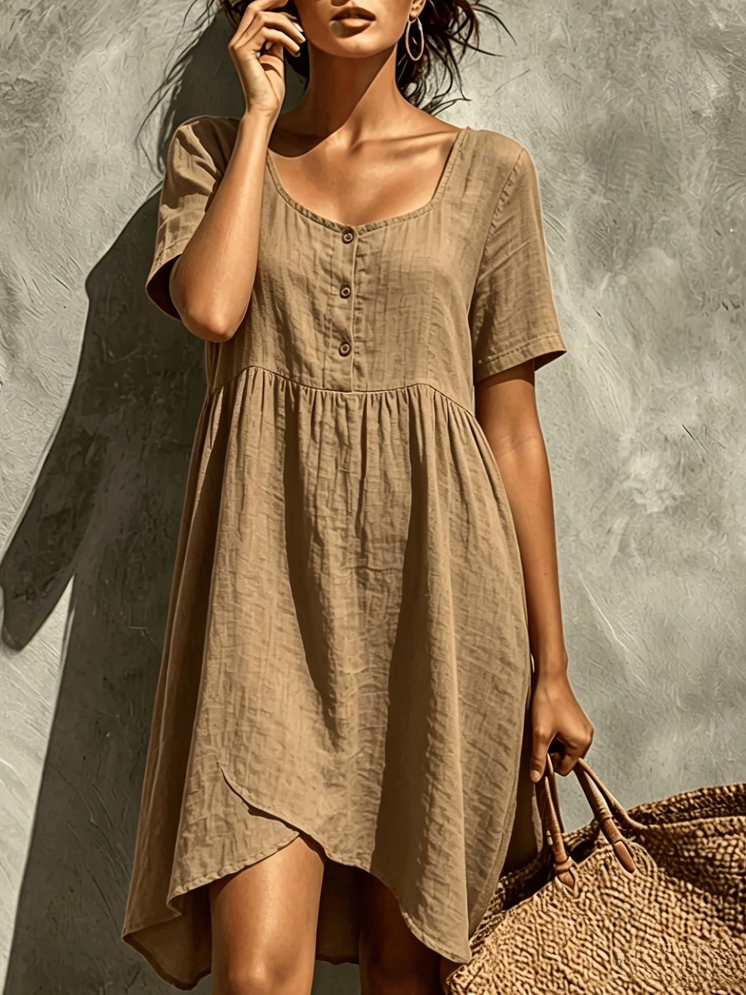 boho dresses casual linen sold on Temu United States bohemian summer boho dresses Claire & Charlie Girls Cupro Kleid low beach holiday dresses Color:5