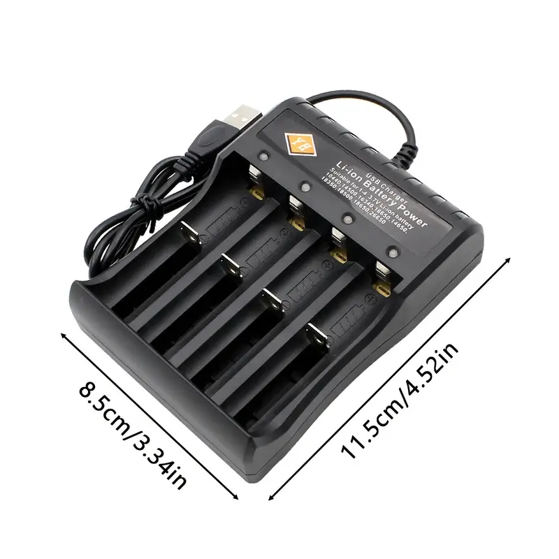 1 usb battery 4 slot smart battery charger 3 7 charging for 18650 16340 14500 26650 li ion batteries fast and intelligent multiple protection suitable for power banks electronic devices ideal gift for tech enthusiasts details 2