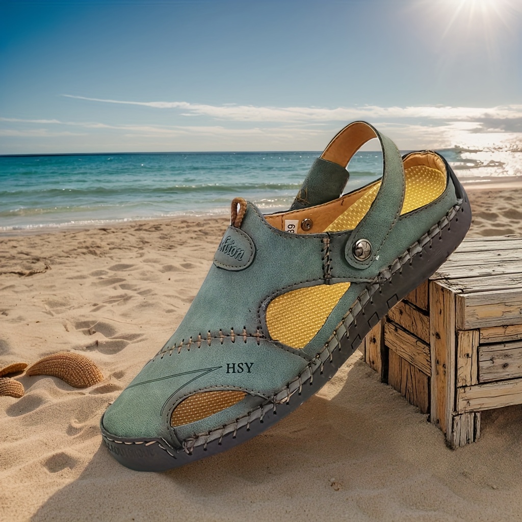 Men's Hand-stitched Rubber Sole Sandals