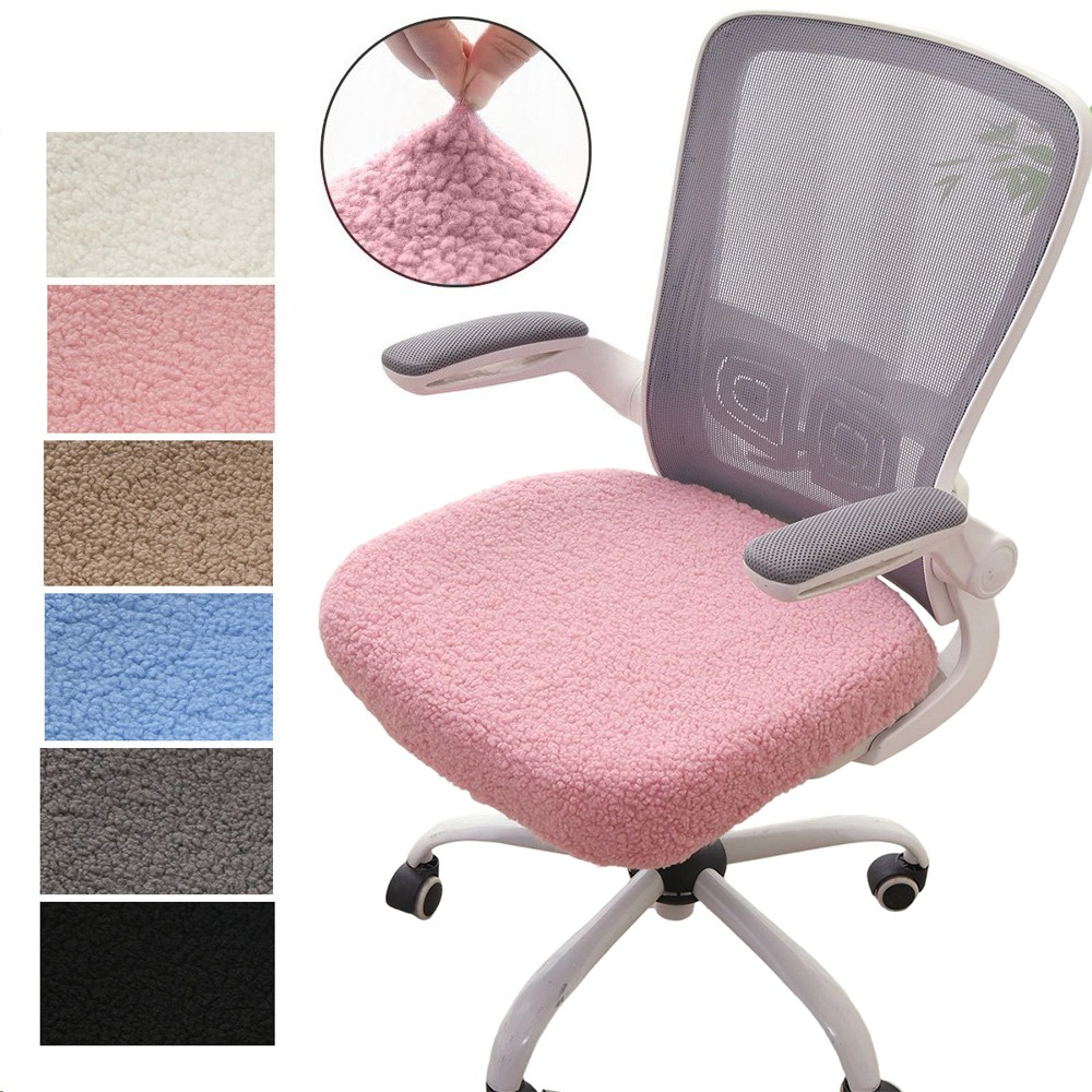 1pc   para silla de   de peluche   con elástico, antideslizante y estirable, adecuada para uso en casa y  , lavable a máquina, protector de silla   para invierno -   acogedora para sillas de escritorio
