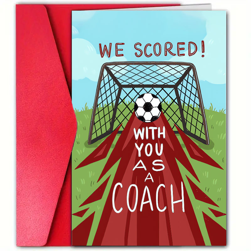 TEMU 1pc, Football-themed Thank You Card Reading "as We Have Succeeded", Size 4.72in X 7.09in, Thanking , Teachers, , , Paper Greeting Card With