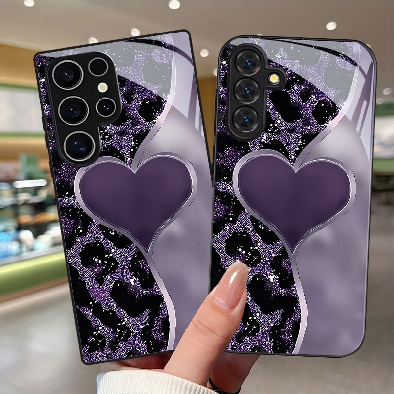 TEMU Phone Case - Purple Heart-shaped Phone Case With Lens Protection, Compatible With Galaxy S9+/s10/s20+/s20 Ultra/s21 5g/s21+/s22/s23 Plus/s24