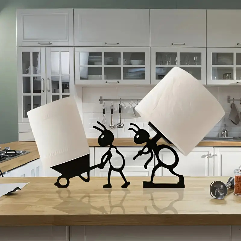 2pcs Ant-shaped Tissue Holders | Cute Design, Easy And Practical Style | Durable Material, No-drill Installation, No Tools Required | Universal For Bathroom Toilet Paper And Kitchen Towel Rolls