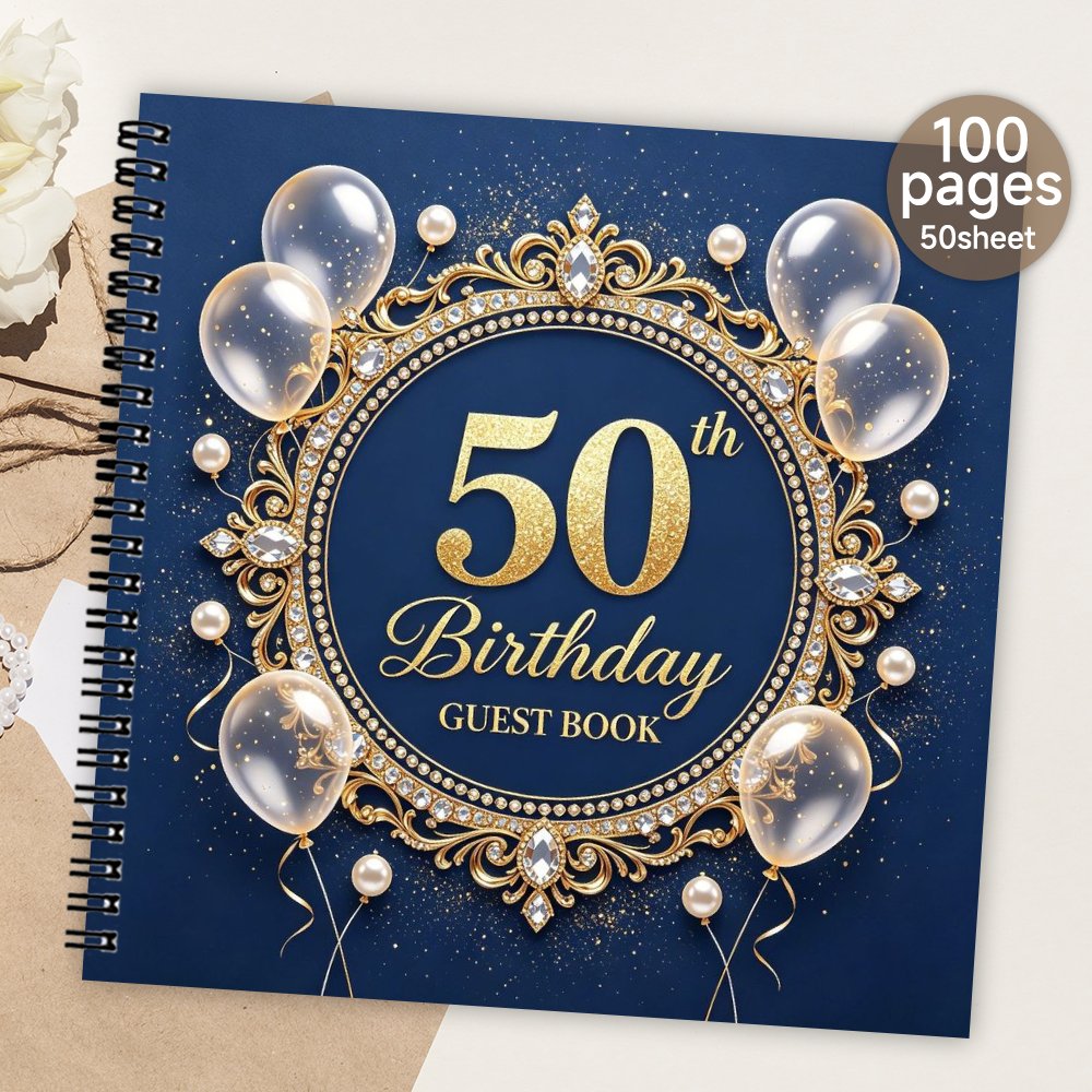 TEMU 1 'or , 'invités à pour 50e anniversaire, Livre de messages et de , Cadeau significatif et album souvenir pour fête de 50e anniversaire, famille