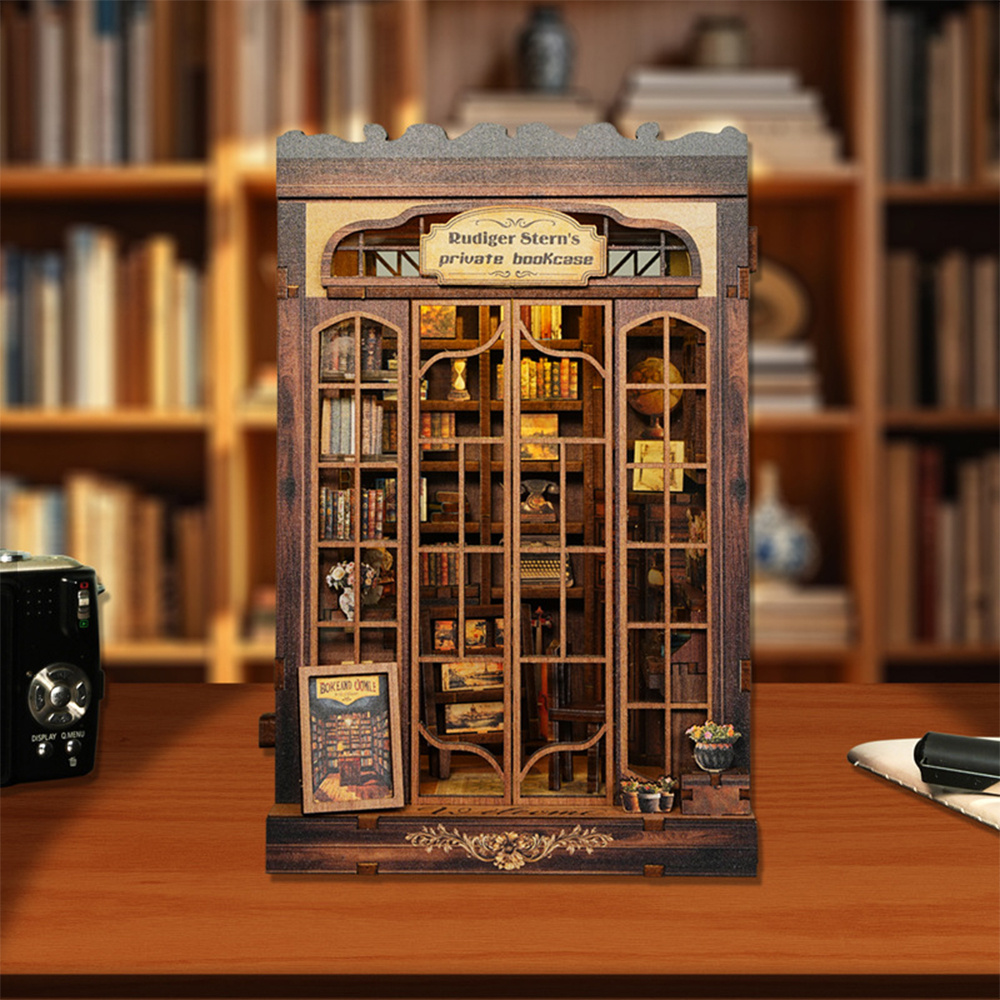 Image of Kit For A Retro Model House, Miniature Model, Vintage Mini Bookcase, Creative Gift Option For Miniature Book Nook, Home Office Decoration