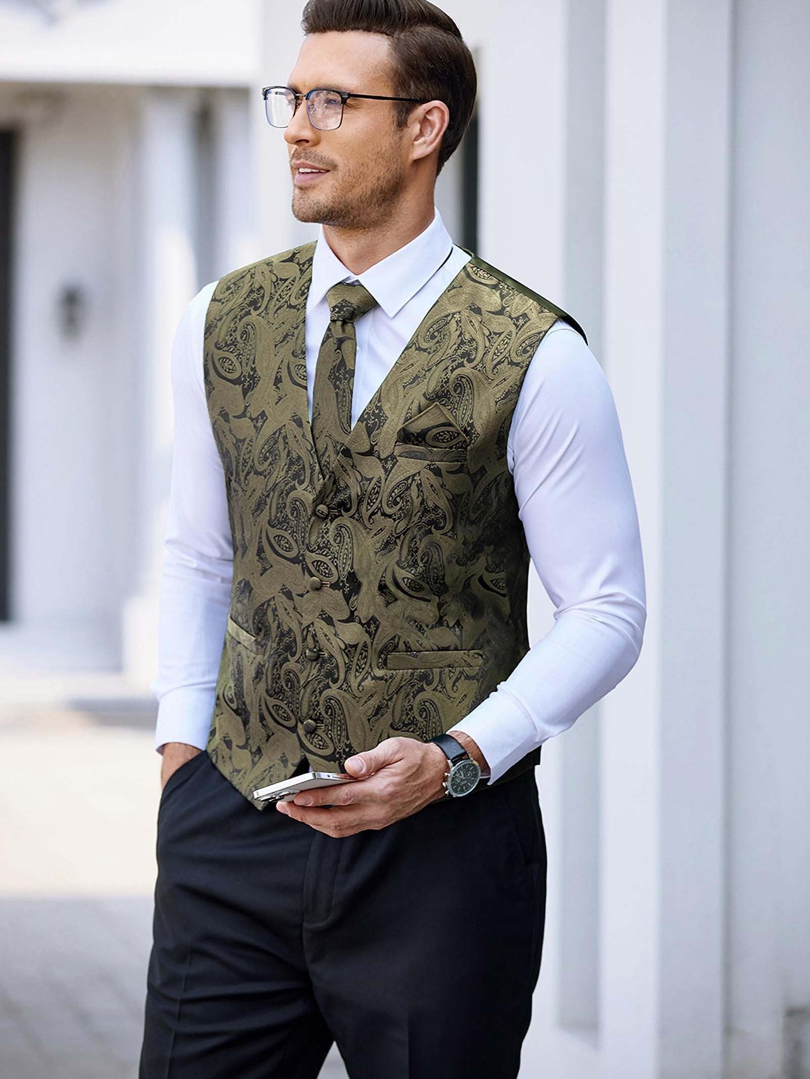 waistcoat shirt and tie set