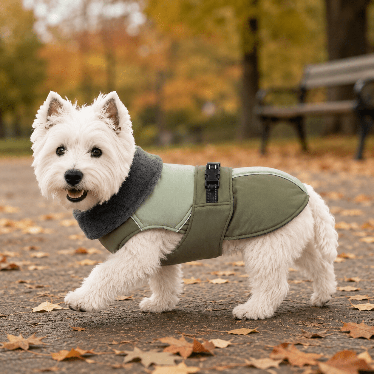 TEMU Dog Clothes Autumn Winter Large Lapel Coat High Neck Waist-cinching Warm Pet Outfit Fleece Thickened Winter