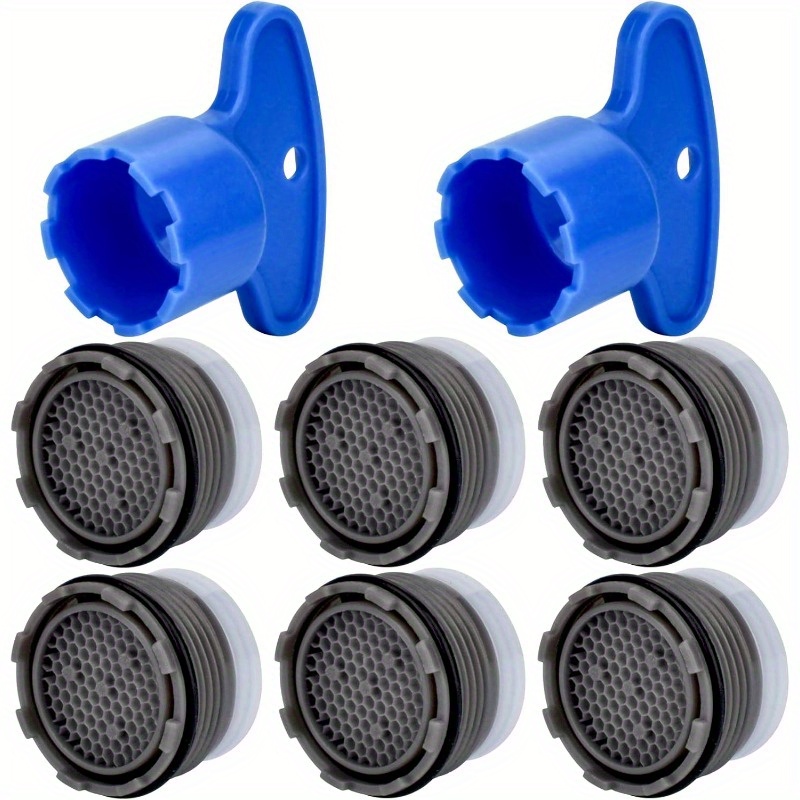 Image of Set Of 6 Faucet Aerators With A Removal Tool, Measuring Mm, Designed To And Serve As Replacement Parts For Kitchen Or Bathroom Use