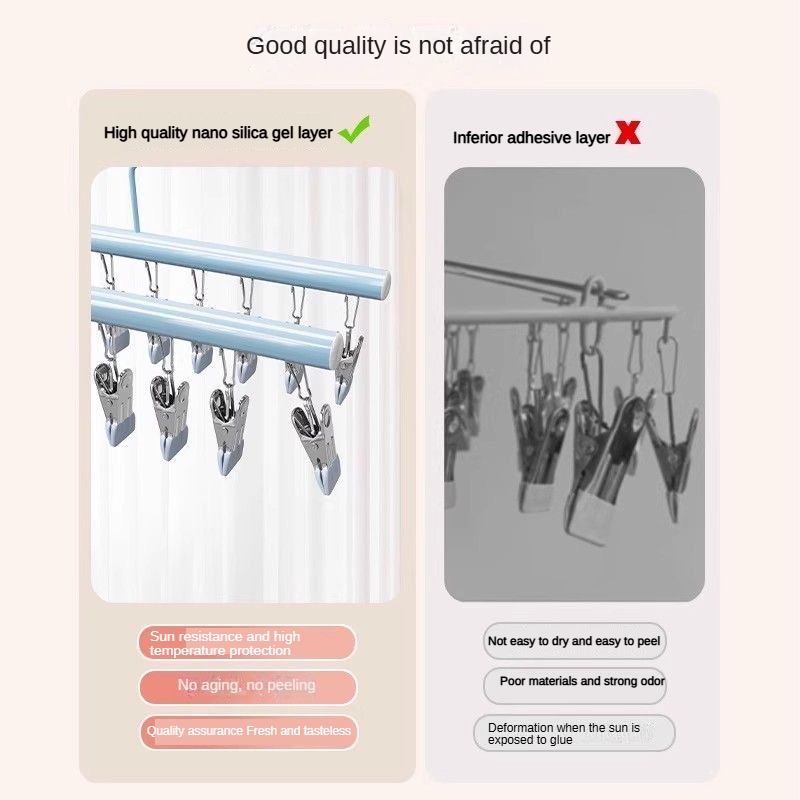 metal clothes rack 1pc metal socks underwear clothes rack multi clip strong clamping force weather resistant indoor outdoor use for balcony wardrobe students back to school organization balcony drying rack secure item hanging clothes pins Product details 6