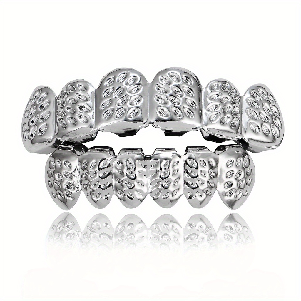 TEMU 1 Set Popular Hipster Decorations Carved Pattern Hip Hop Tooth Socket Halloween Dress Up Hip Hop Ear Accessories Ornament