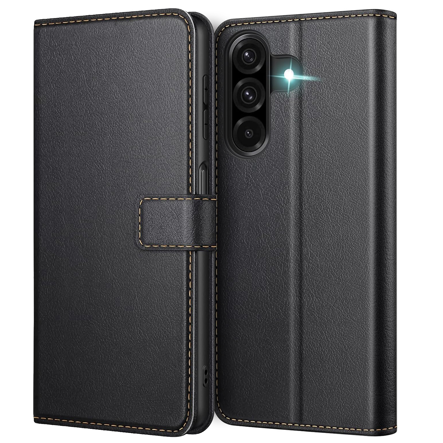 TEMU Phone Case: For For Galaxy A26 5g Case Synthetic Leather, Delicate Texture Simple And , Card Slot, Magnetic Closure, Stand Function, Wallet Flip
