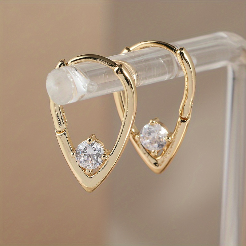 E-shop Damen V-förmige Synthetische Zirkonia Ohrringe, Tropfenförmige Ohrringe, Exquisiter Schmuck als Geschenk für Feiertagspartys
