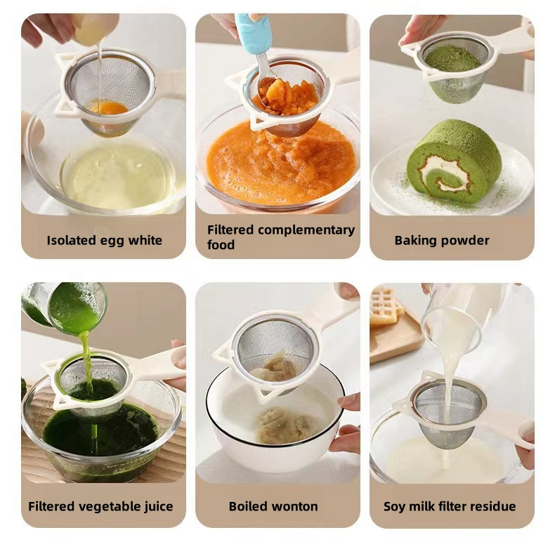 versatile stainless steel fine mesh strainer   coffee tea flour sifting more   gadget for cooking and food prep Product details 4