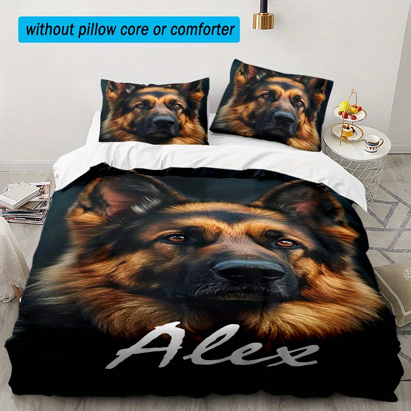 

1 Set Name Dog Bedding, 3pcs Duvet , 100% , , Tear-, Washable, Bedroom Decor