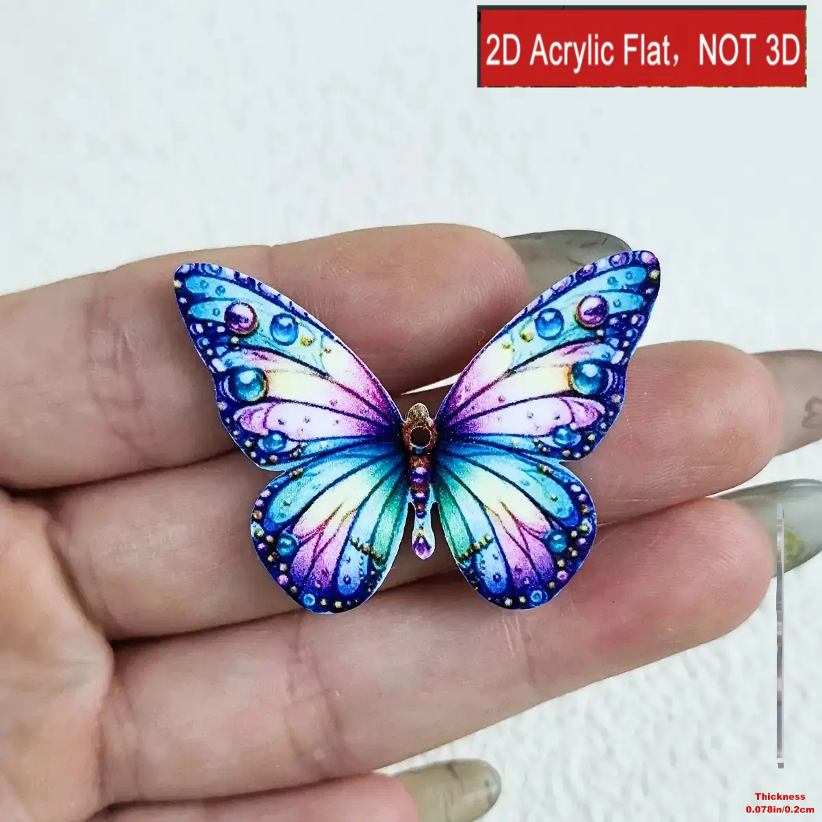 TEMU 10pcs Breloques Papillon Acrylique Style Bohème, pour Boucles d'Oreilles Collier Pendentif Porte-Clés Matériaux de Fabrication Bijoux de Mode,
