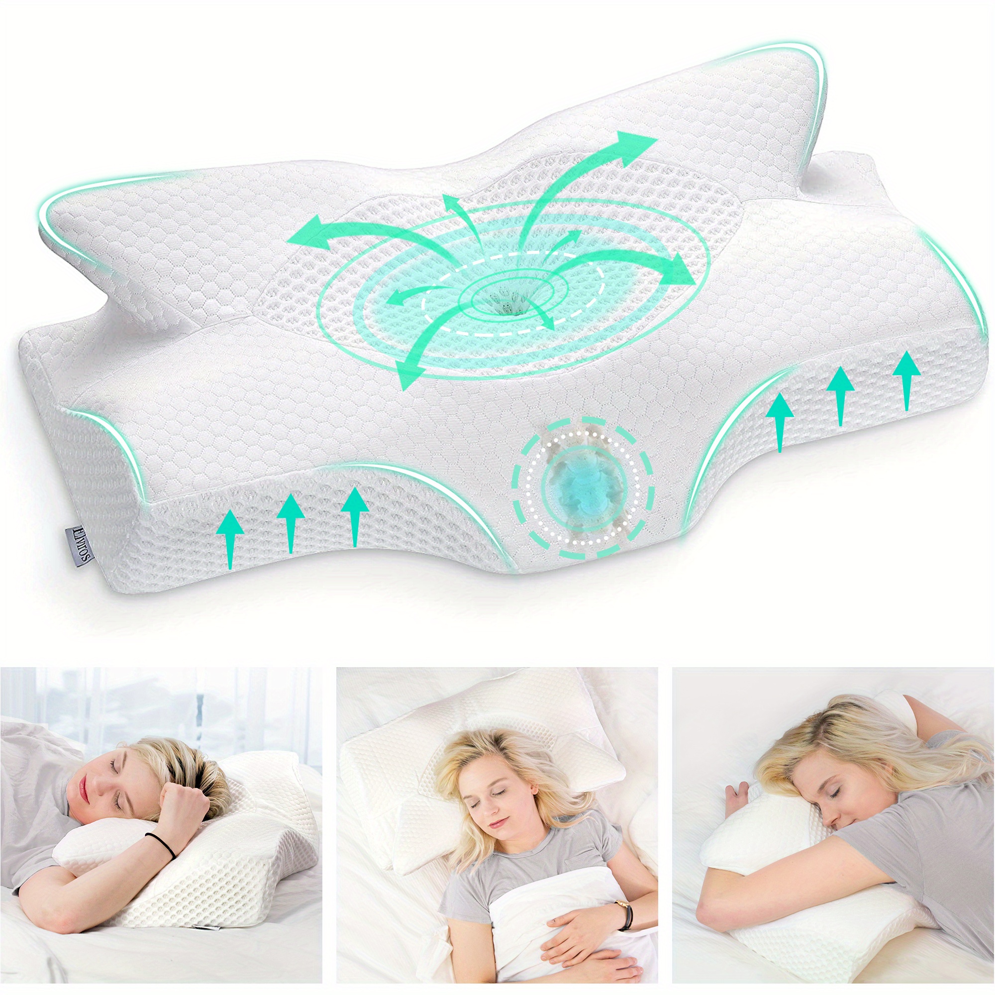 1pc Cervical Neck Pillow, Ergonomic Pillow, Memory Foam Pillows For Neck And Shoulder , Sleeping Pillow For Side Sleepers, Back And Stomach Sleepers, Mother's Day Gifts