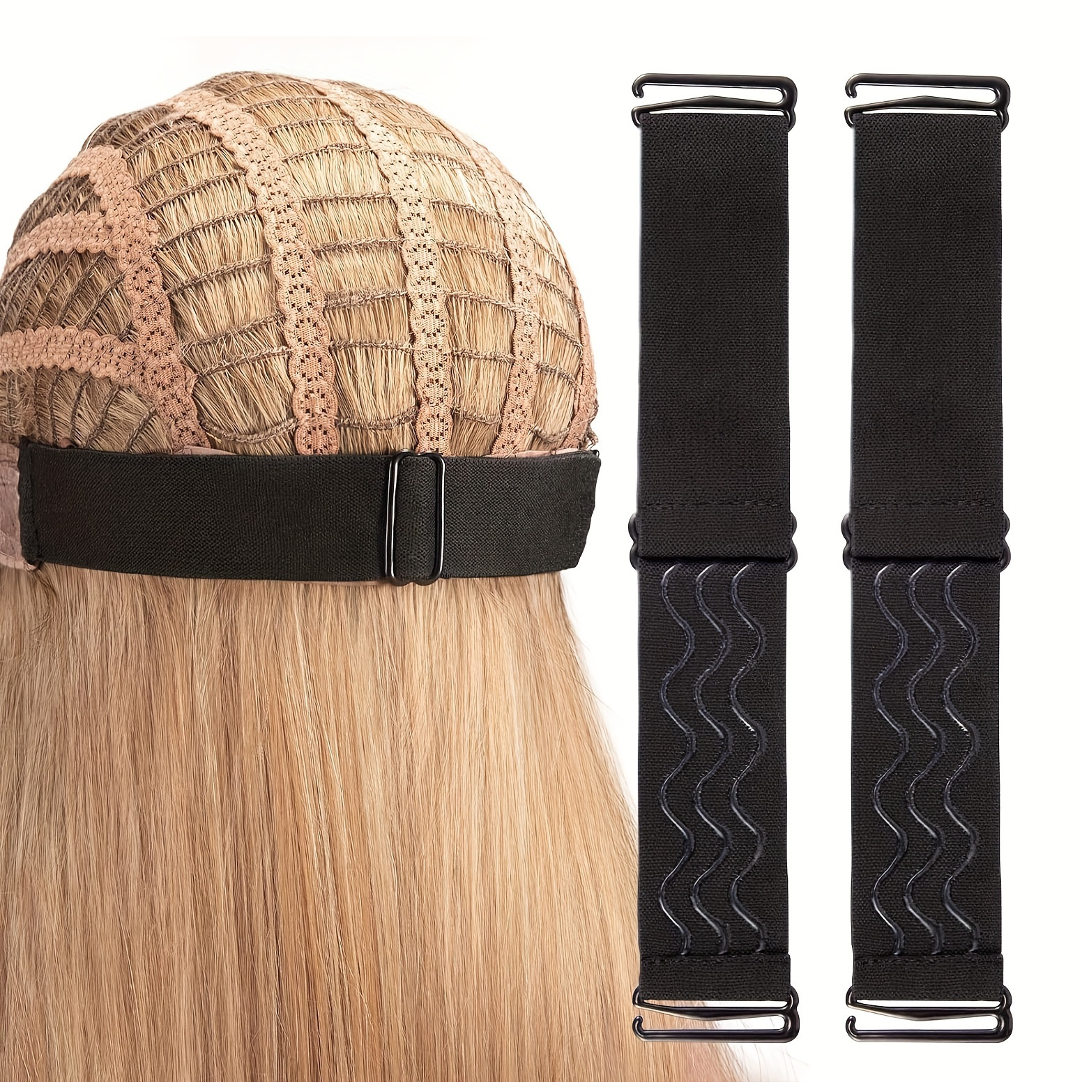 

2pcs Adjustable Wig Band With Removable , Non-slip Silicone Grip Hair Band, Hat Wig Accessories, Suitable For Sewing, Wig Making And , Unisex