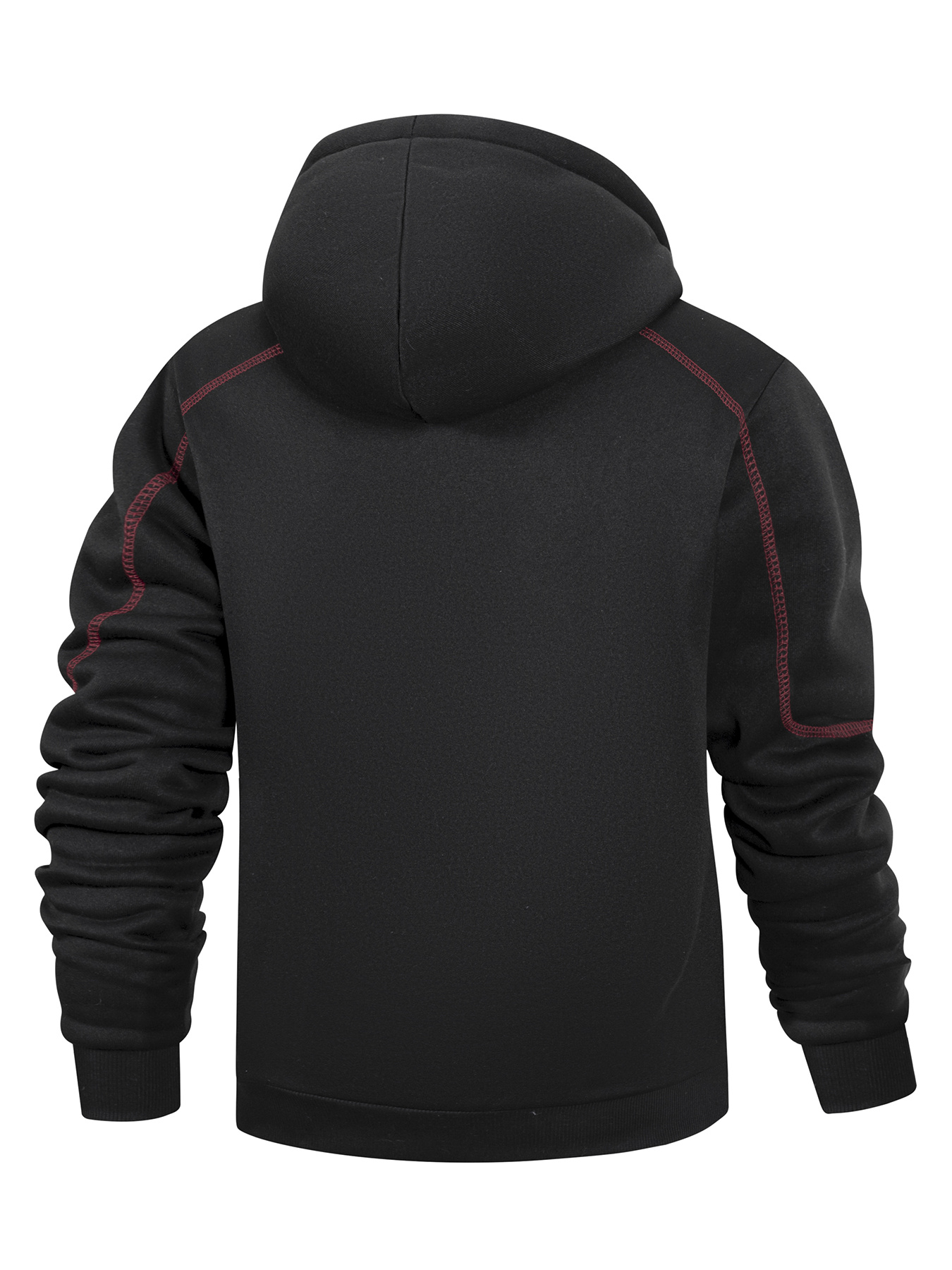 4pcs Men's Thermal Full-Zip Hooded Jacket - Heavy-Duty Winter Coat with Full-Zip Front Closure, Full-Zip Hooded Design, Full-Zip Sleeves, Full-Zip Pockets - Multi-Color Options (Black, Red, Grey, Navy) - Machine Washable Cold-Weather Outerwear for Hiking, Gym, Casual Attire - Ideal for Outdoor Activities & Layering - Fleece Lining, Retro Style, Zippered Pockets, Regular Fit, Long Sleeve, Solid Colors, Suitable for Casual & Outdoor Use, Winter Jackets for Men,