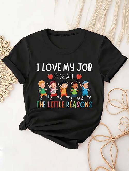 1pc teacher appreciation t shirt i positive message with cute cartoon characters black with colorful illustrations teacher appreciation gifts