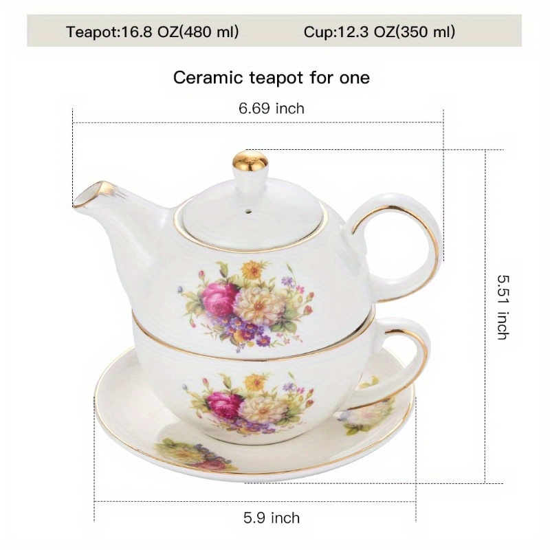   tea for one   floral teapot and saucer set   floral teapot tea cup with saucer set, tea cup and saucer set,   set, tea set, tea pot and cup set, tea pot set, loose leaf tea, tea party, classic porcelain, elegant teapot, delicate porcelain, handcrafted, cup,  ,  ge collectors Product details 2