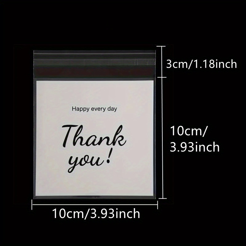TEMU 100 Sacs Cadeaux en Plastique "" - Sacs Transparents Autoadhésifs pour Bijoux avec Design Élégant Écrit à , Idéal pour Fêtes, Accessoires et