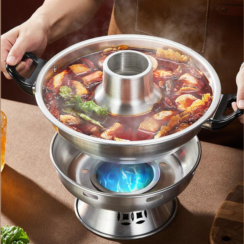 aluminum hot pot set portable easy clean no electricity needed food contact safe with ideal for family   outdoor camping details 3