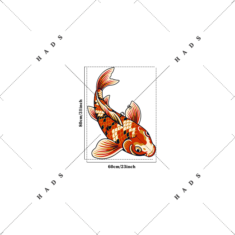 TEMU Thickened 8mm High-quality Plastic Bottom 1pc Red Koi Print Bedside Rug With An Irregular Design, A Creative And Stylish Plush Carpet For Living