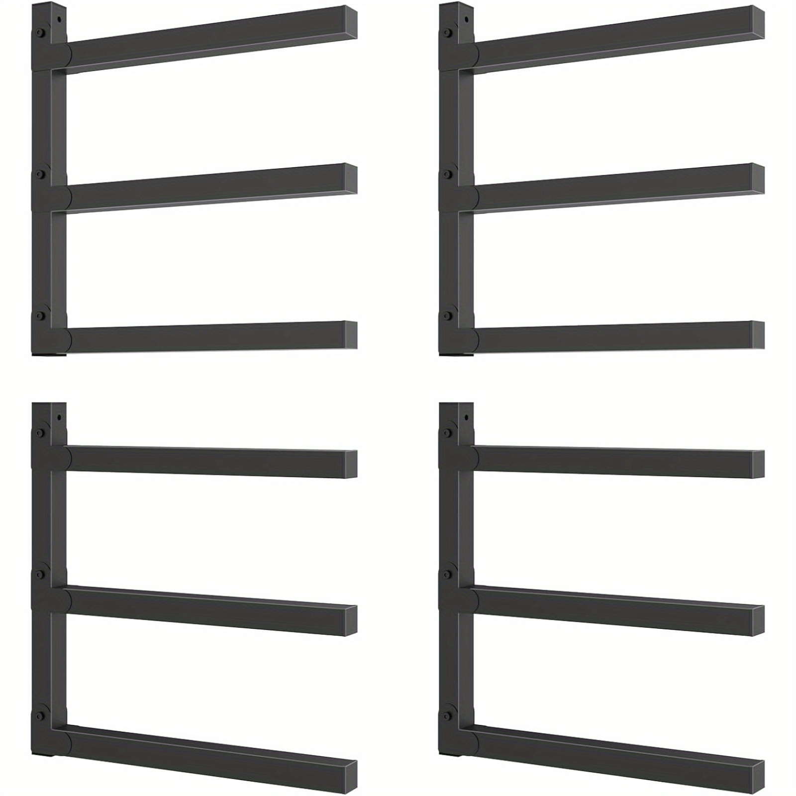 4 Packs 3-level Heavy Duty Floating Lumber Shelf Organizer For Indoor & Outdoor Storage Solution For Workshop Or Garage
