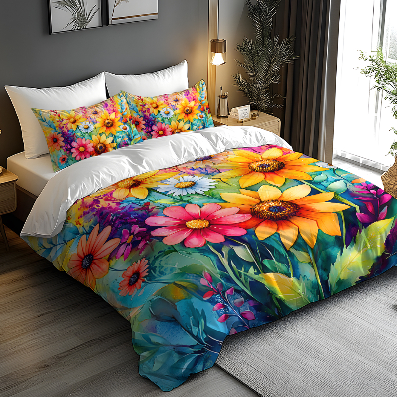 TEMU Set di biancheria da letto per San 2/3 pezzi | Poliestere ultra-, , resistente alle pieghe, resistente alle bolle, facile da , motivi colorati a