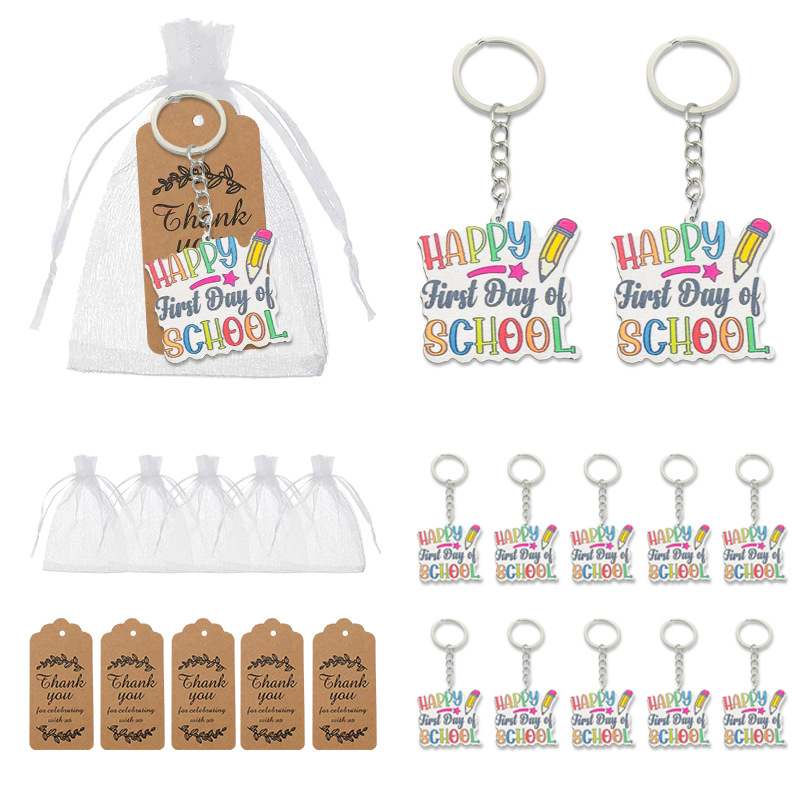 TEMU 36pcs/12set Keyring Back To School Theme Acrylic Keychain Set, Suitable As A Back-to-school Party Favor, Class Activity Souvenir, Welcome Event
