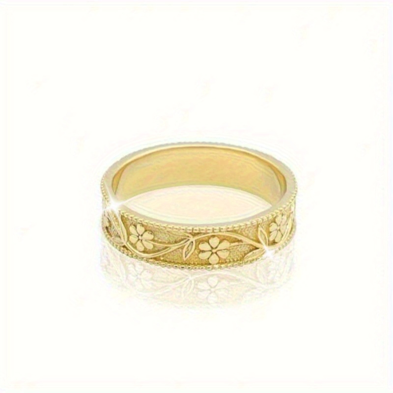 Fashionable Vine Flower Natural Pattern Ring for Daily Wear