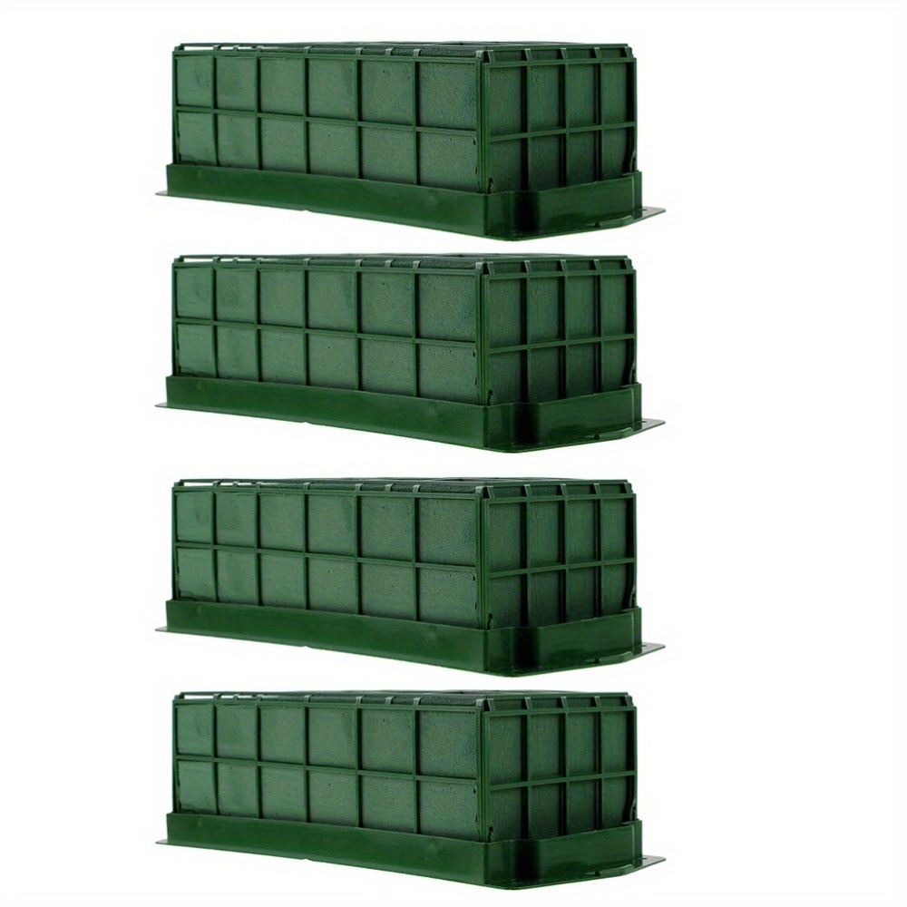 Set Of 4 Floral Foam Hanging Boxes, Rectangular Floral Clay Wall Hangings, Cage Stands For Rectangular Table Surfaces, Equipped With Floral Foam