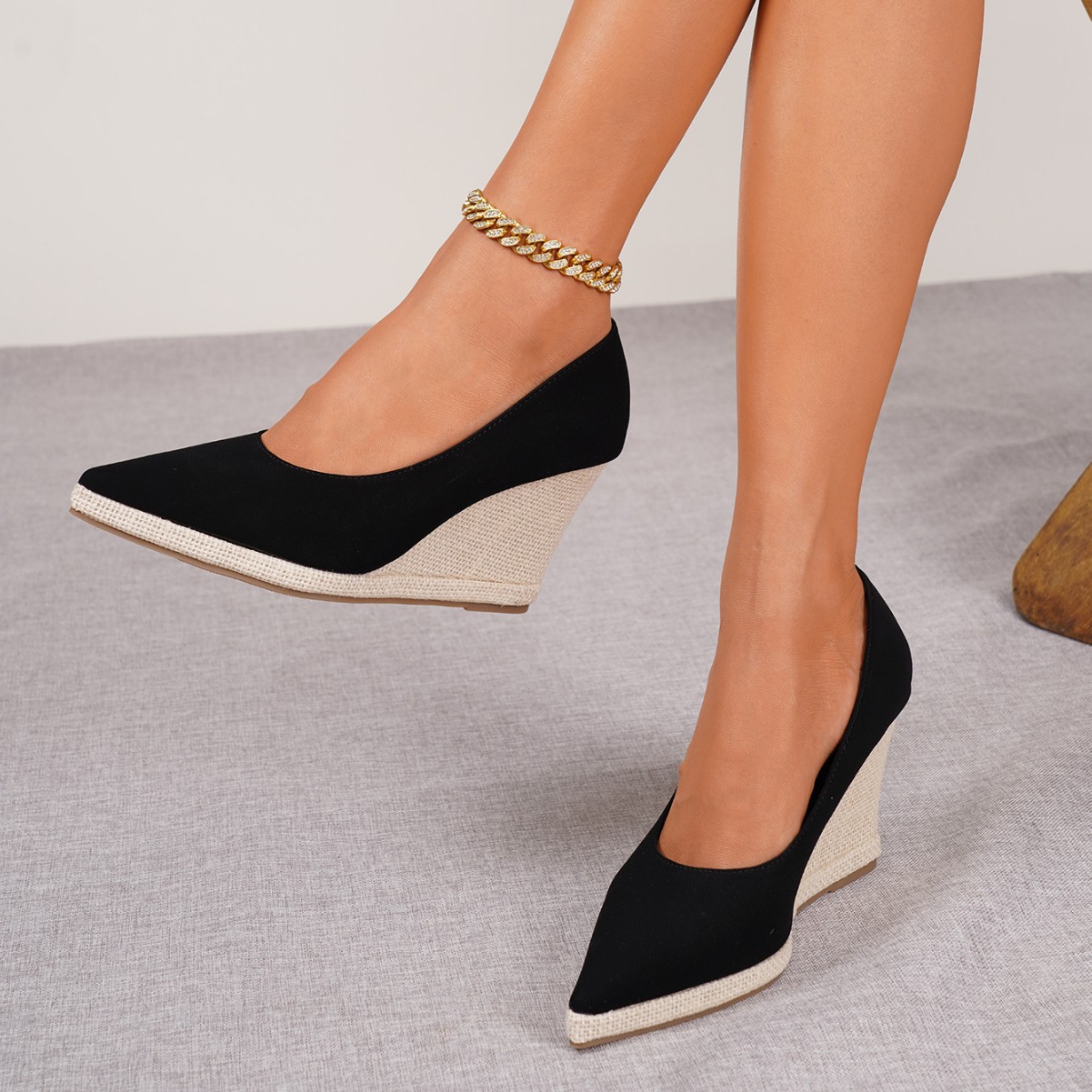 Pointed-toe Flat Shoes For Women, Suitable For Daily Summer , Walking, Shopping And Commuting; Women's Wedge-heeled Platform Casual Shoes, Women Shoes