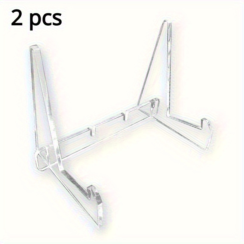 TEMU 2pcs Acrylic Display Stand Set, Creative Desktop Reading Stand, Flat Product Stand, Transparent Book Display Stand, Magazine Frame Stand, Small