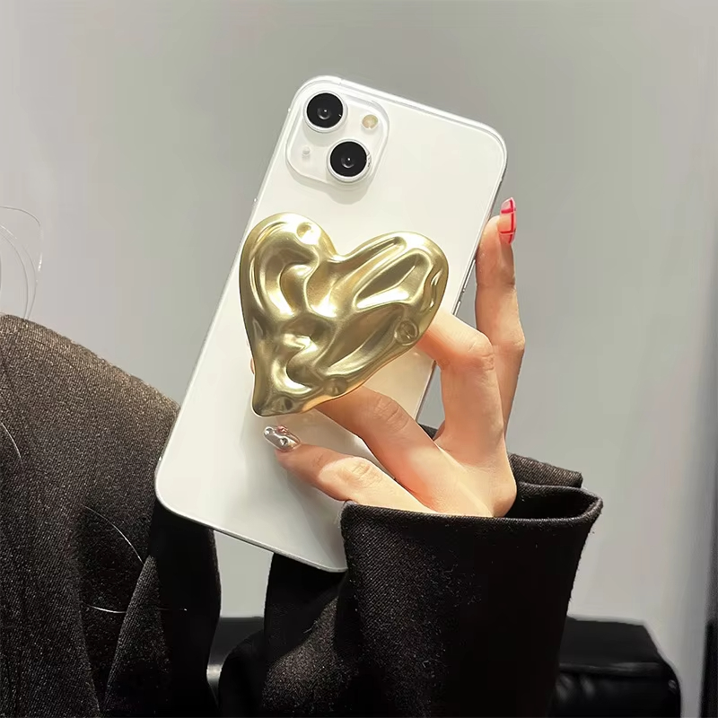 TEMU Koreanischer Luxus Metall Grip Tok Griptok Fingerhalter Ring für iPhone Samsung Zubehör Trendiger Halter Ständer Griptok