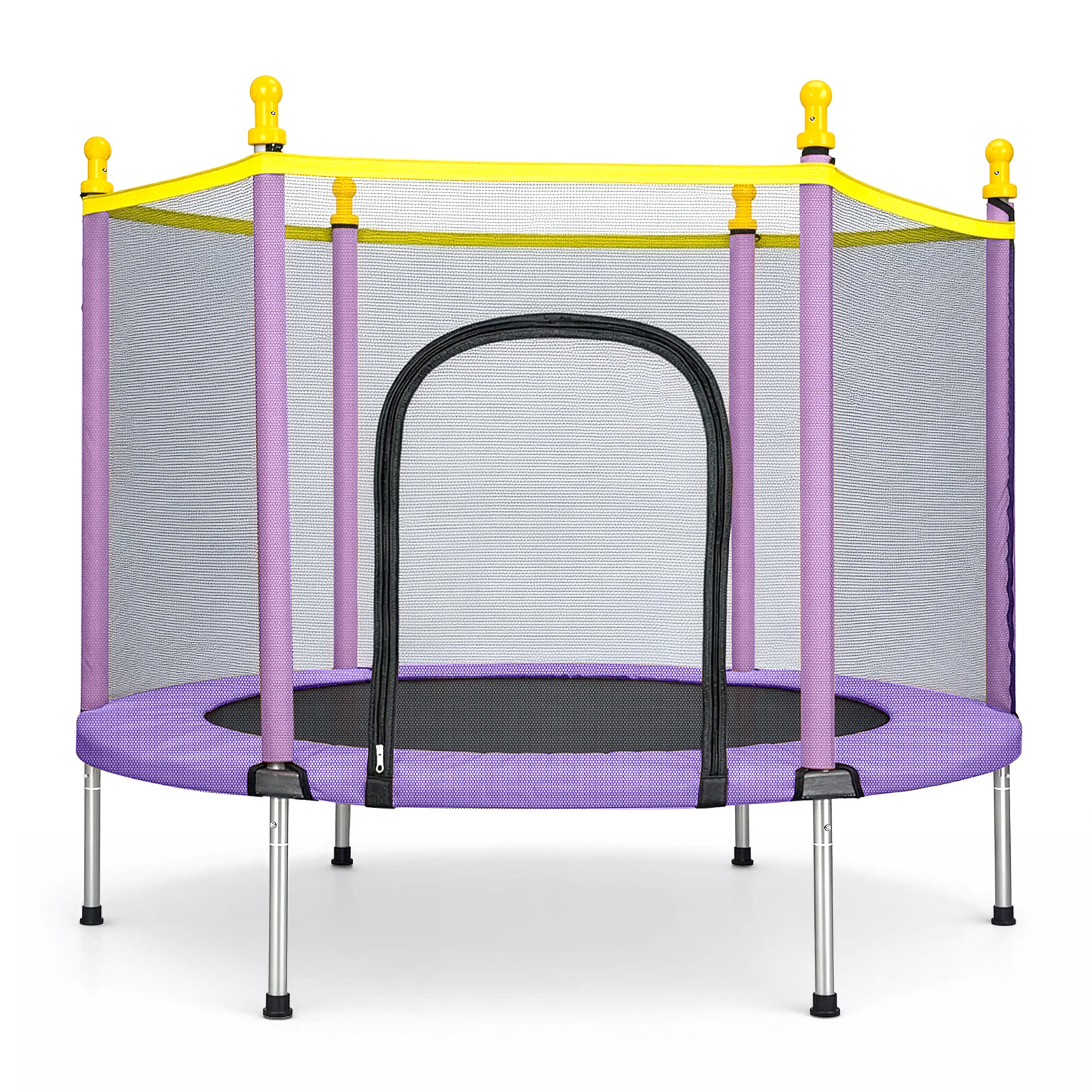 5 Ft Trampoline With Safety Net Cover And Additions Hopper For Indoor And Outdoor Use