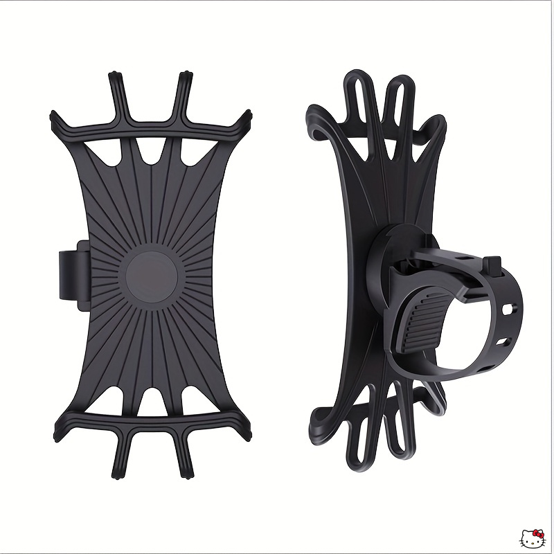 Image of Rotatable - Silicone Bicycle Phone Holder For Mobile Phones | Motorcycle And Riding Navigation Mount, Secure Fixation