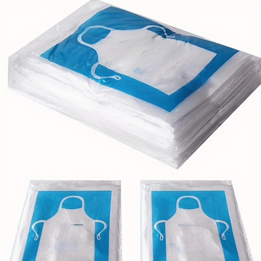 

Thickened Pe Plastic Disposable Apron For Adults - , Non-textile Material, Ideal For Catering, , Bbq - No Required