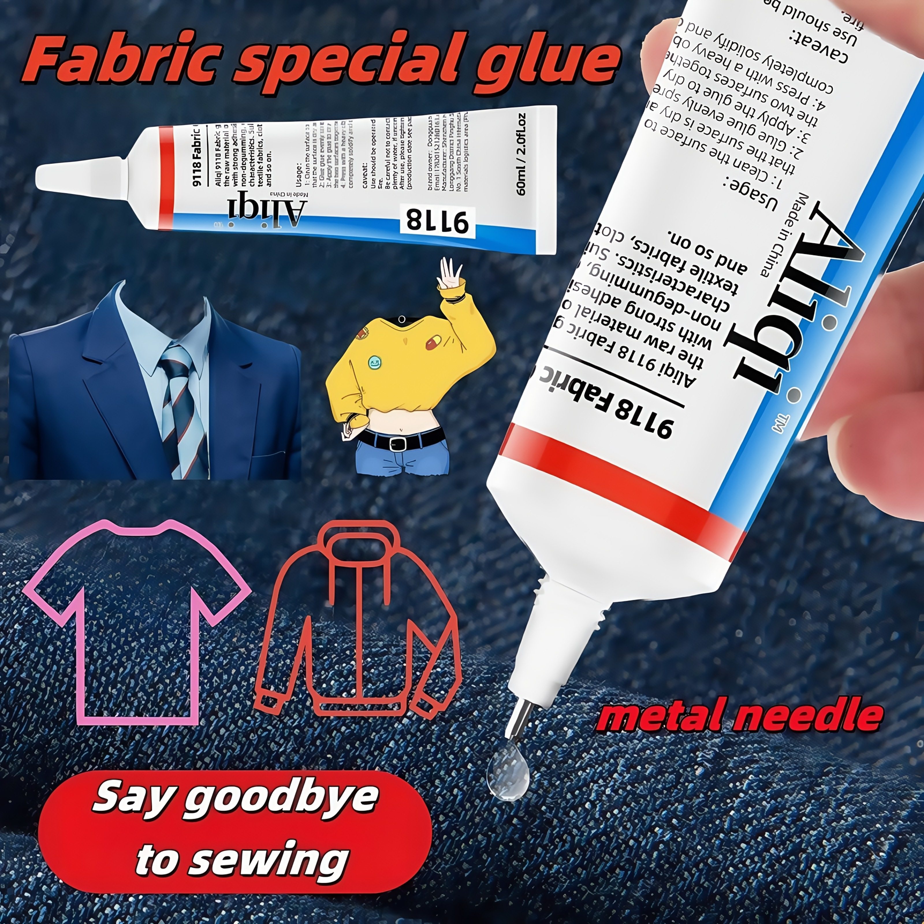 colle textile transparente puissante, modèle 9118 - convient pour les jeans, les vêtements, les rideaux, les tissus dameublement, les canapés, les housses de siège auto,  , durable,   invisibles, parfait pour lartisanat et la modélisation, colle intérieure | colle transparente | adhésif durable