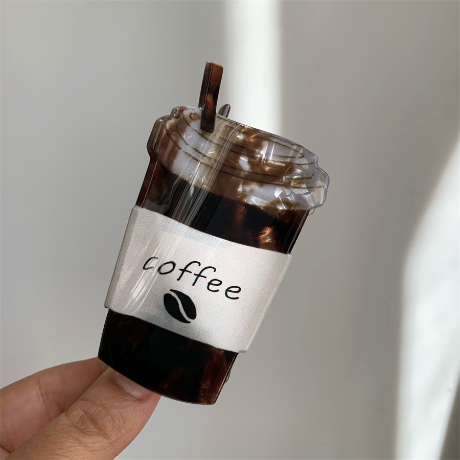 TEMU 1pc Creative Coffee Cup Shaped Acrylic Claw Clip, Half-up Shark Clip, Suitable For Women, , Valentine's Day Gift