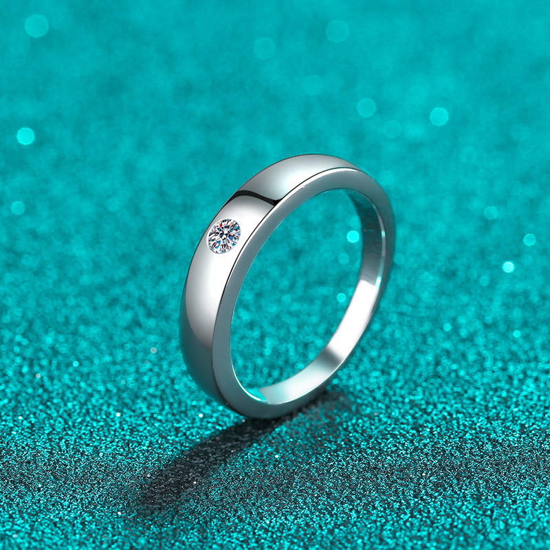 Women's S925 Silver Moissanite Couple Ring, Elegant Gift