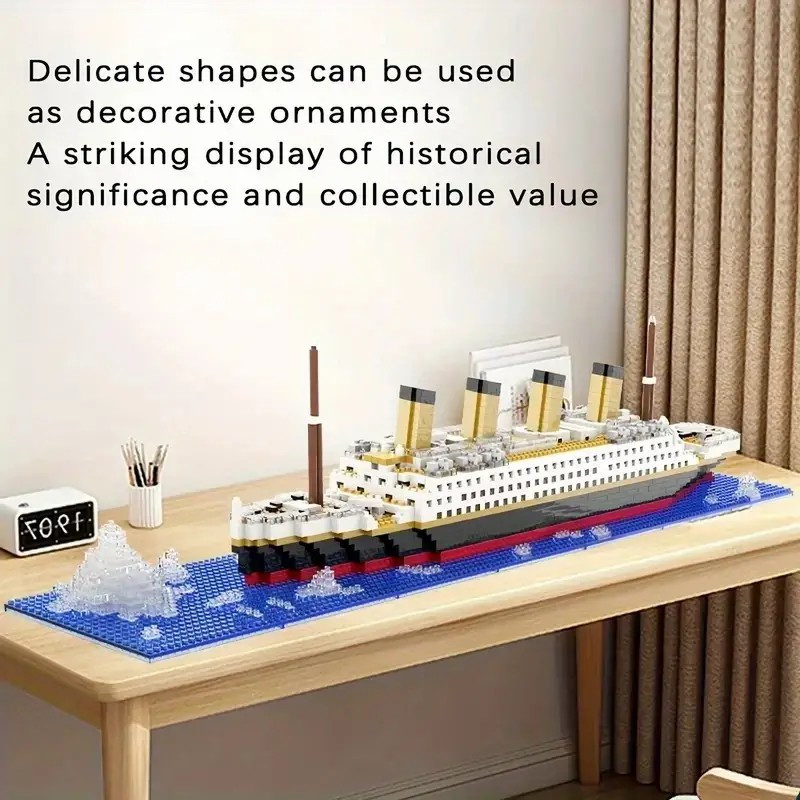 1860pcs Titanic-inspired miniature building block suit-durable ABS construction suit